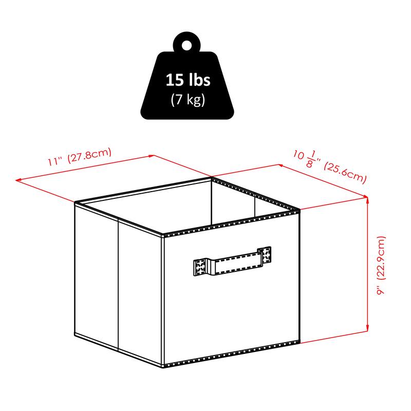 Timothy 9-Pc 4x2 Storage Shelf with 8 Foldable Fabric Baskets, Black and Chocolate - 25.63 x 11.81 x 53.11 inches