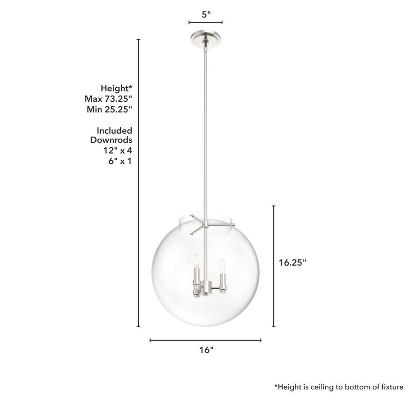 Hunter Sacha 3-Light Globe Pendant - Kitchen Island, Dining Room, Entry - Contemporary, Transitional