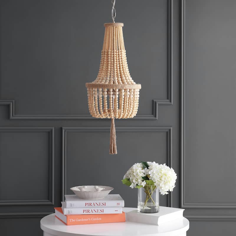 SAFAVIEH Lighting Stefa Adjustable 2-Light Led Gold Pendant - 12"x12"x34-106" - Brown/Brush Nickel - 12Wx12Dx106H