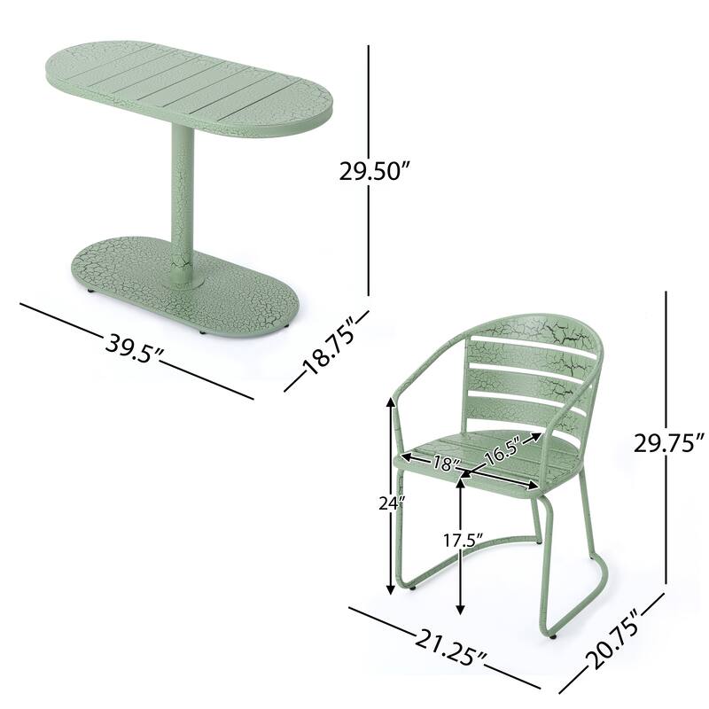 Moniva Bistro Set, Curved silhouettes and a matte finish blend modern design with fun,