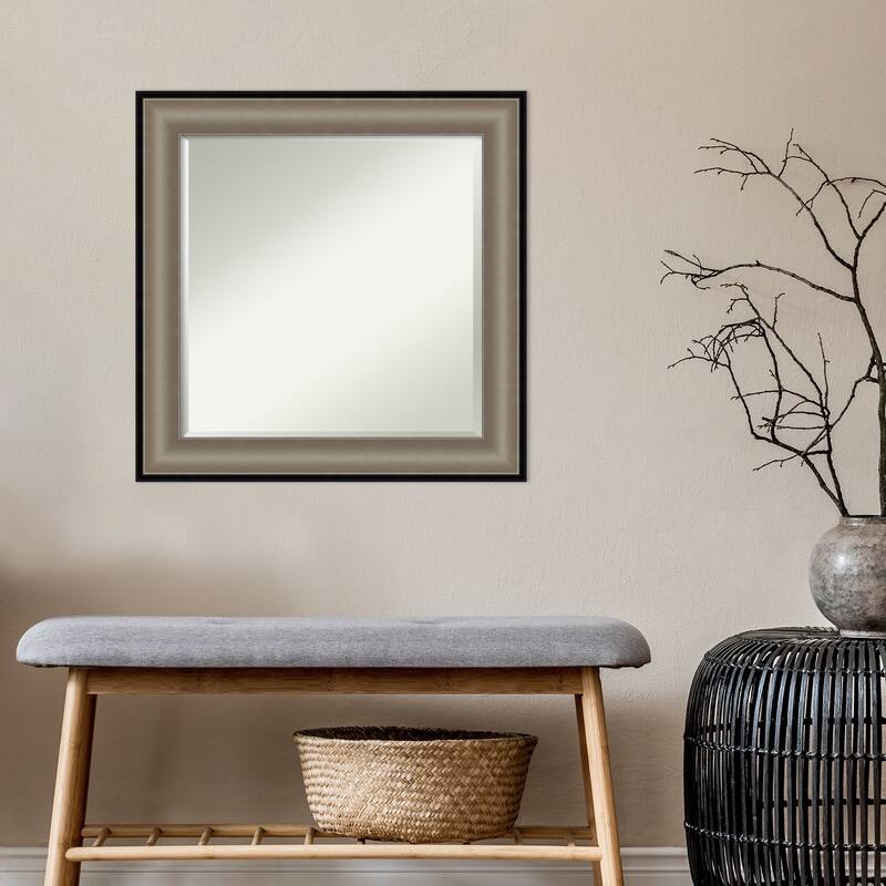 Beveled Wall Mirror - Imperial Pewter Black Frame