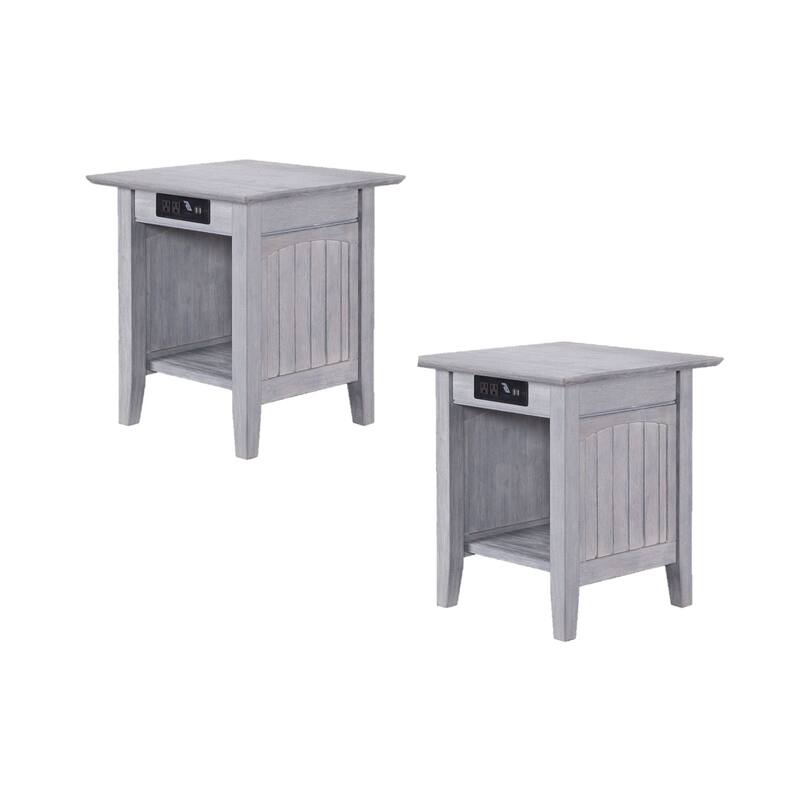 AFI Nantucket End Table Set of 2 with Built-in Charger