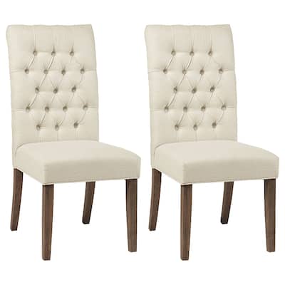 Douglas Oatmeal Upholstered Dining Side Chair (Set of 2)
