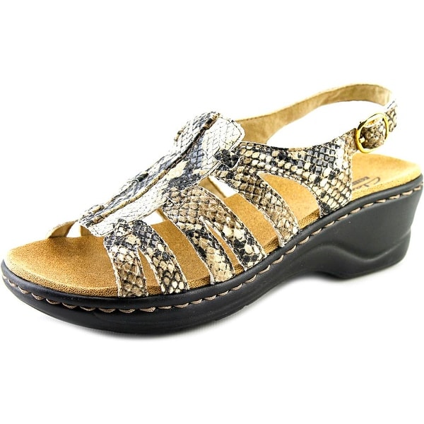 Clarks Lexi Marigold Q Women W Square Toe Canvas Tan Slingback Sandal