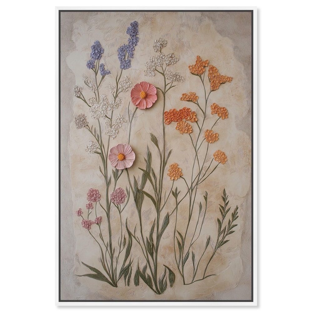 Sculpted Flora Frieze I Canvas by Art Remedy
