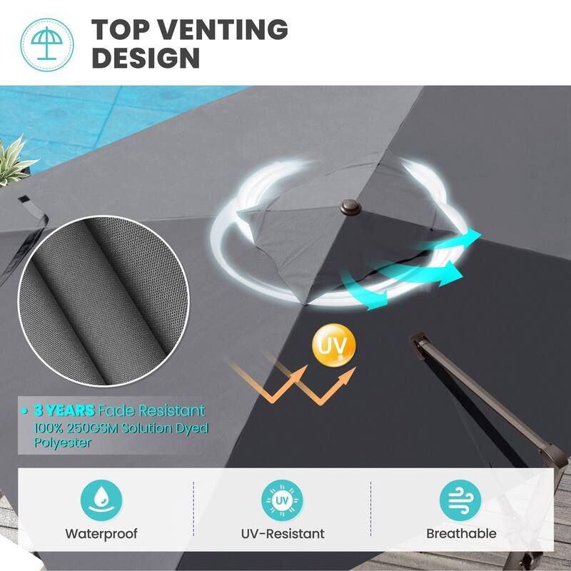 9 FT x 11.5 FT Outdoor Patio Cantilever-Offset Umbrella