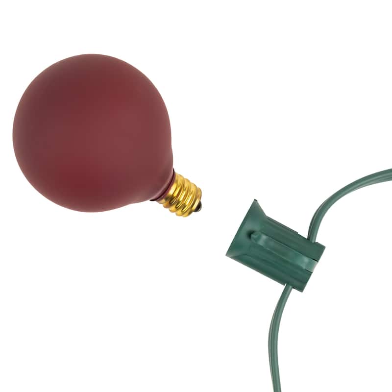 10-Count Frosted Red White Green G50 Globe Patio Lights 9ft Green Wire