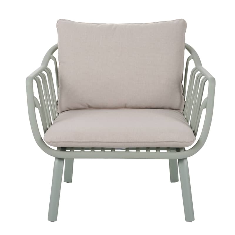Carli Modern Indoor/Outdoor Club Chairs with Cushions (Set of 2) by Christopher Knight Home
