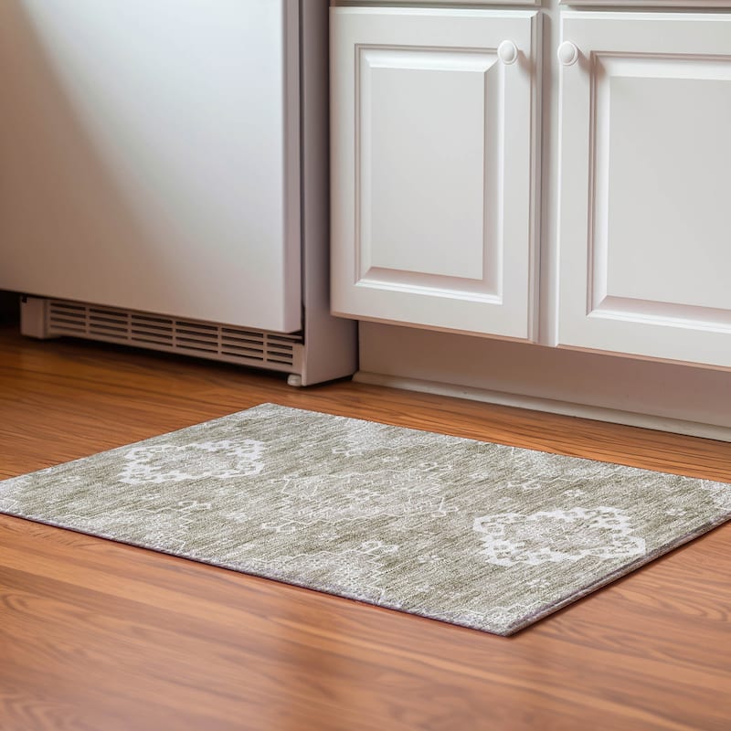 Premium Washable Super Soft Boho Global Mayfield Rug - Taupe - 1' 8" x 2' 6" - Rectangle