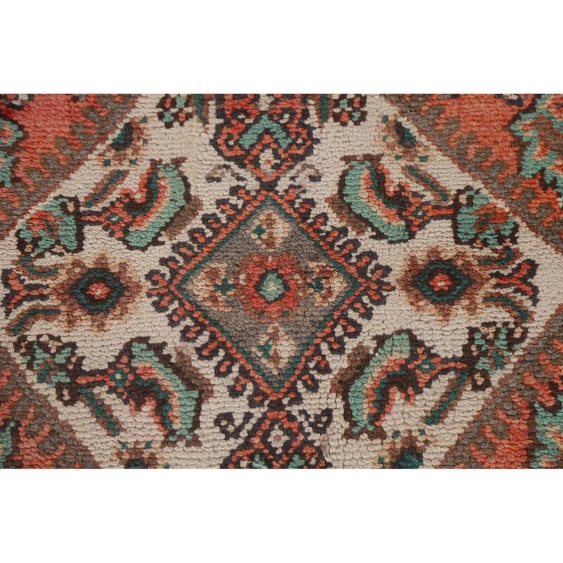 Hand Knotted Oriental 100% Wool Carpet Traditional Medallion Red Hamedan Area Rug - 9' 0'' X 5' 8''