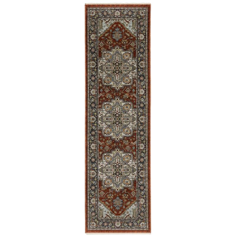 Style Haven Amelie Persian Medallion Indoor Area Rug - 2' 3" x 7' 6" - Red/ Blue - Runner