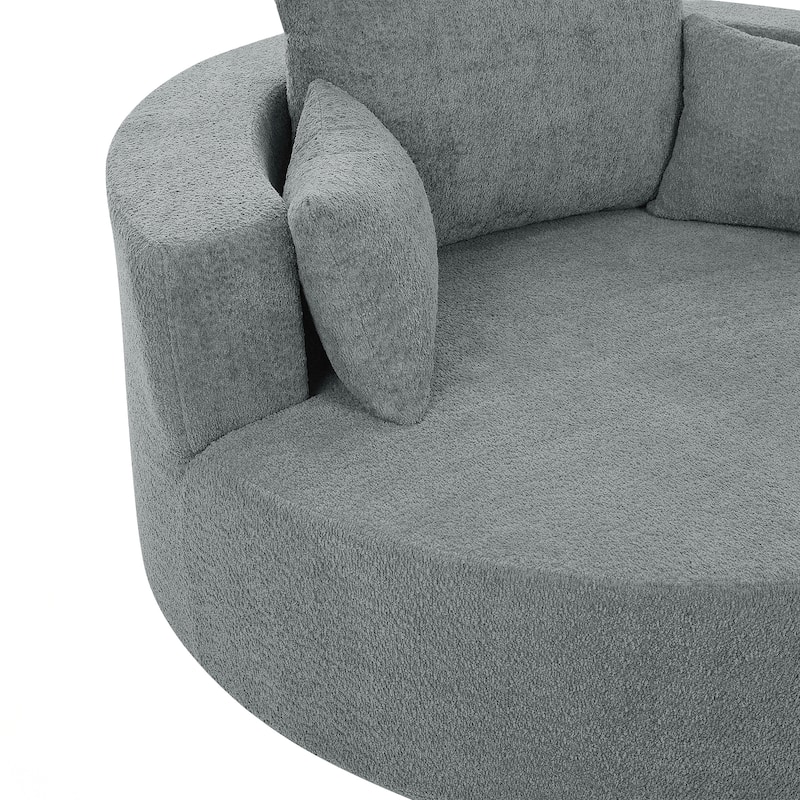360° Swivel Chair Accent Barrel Chair Swivel Round Sofa Chair with 3 Removable Pillows for Living Room, Bedroom