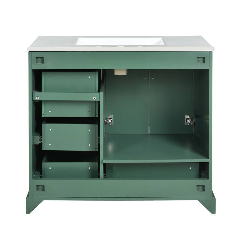 36" Traditional Bathroom Vanity with Ceramics Sink