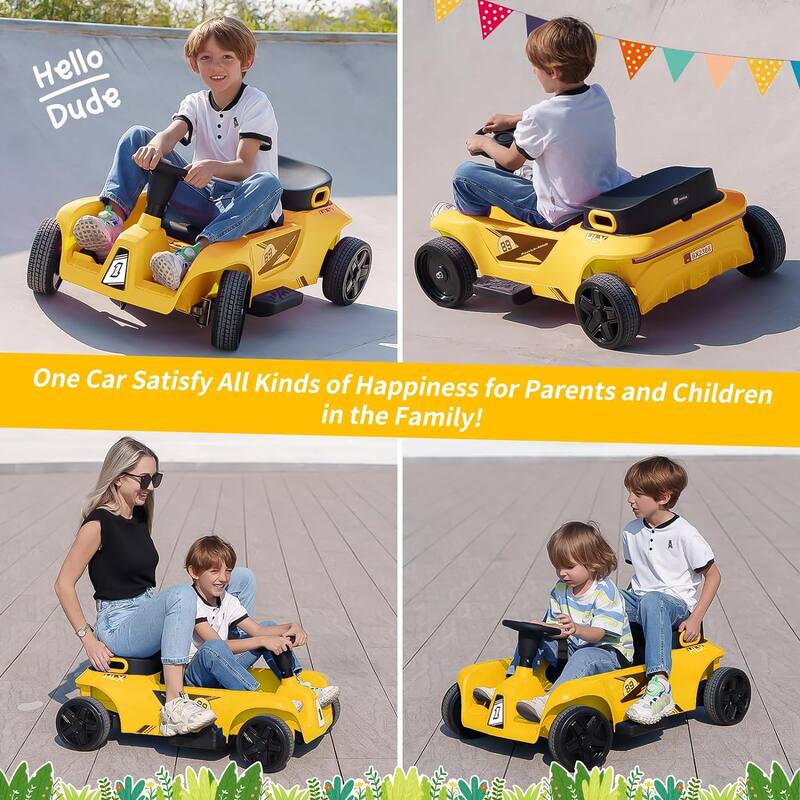 24V 2 Seaters 4-Wheelers Electric Ride On Toy for Kids, Two Driver Modes + Remote Control Modes