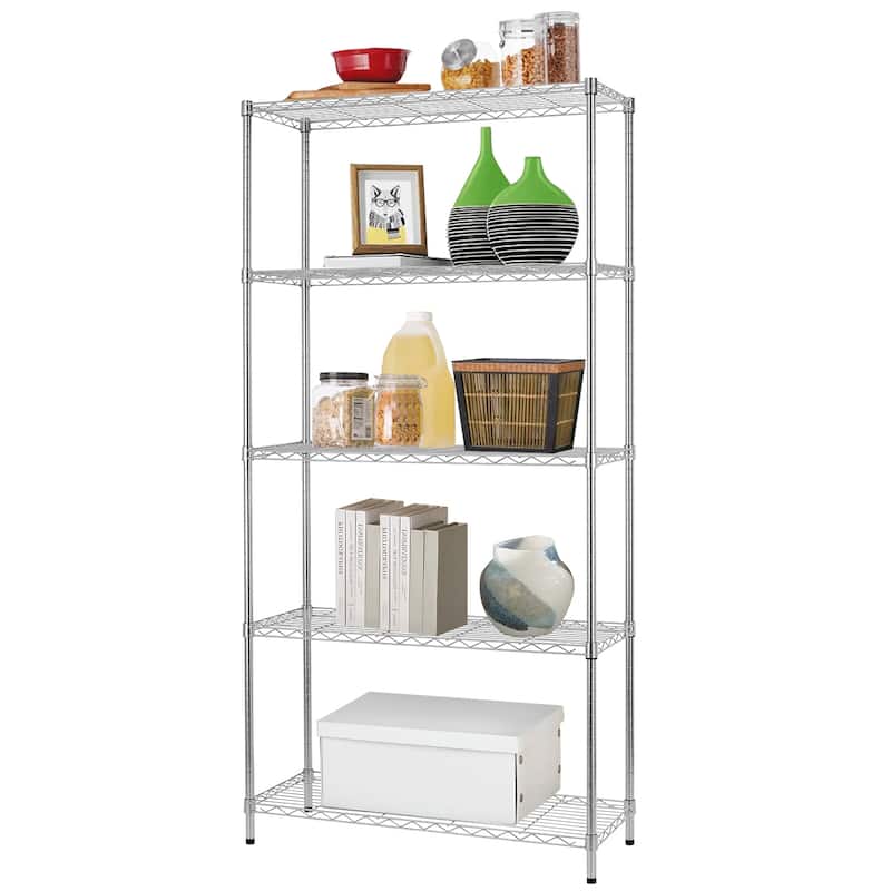 Furniture of America 5-Tier NSF Certified Heavy Duty Indoor Wire Shelving Rack, 36 x 14 x 72