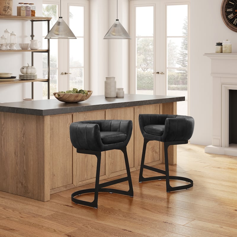 Art Leon Genuine Leather Barstool Counter Stool