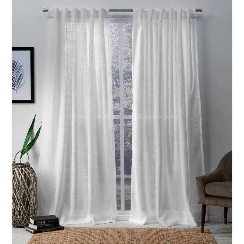 ATI Home Bella Sheer Hidden Tab Top Curtain Panel Pair - 54x108 - White