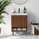 Mid-Century Modern Bathroom Vanity in Walnut Wood Finish with Sink ...