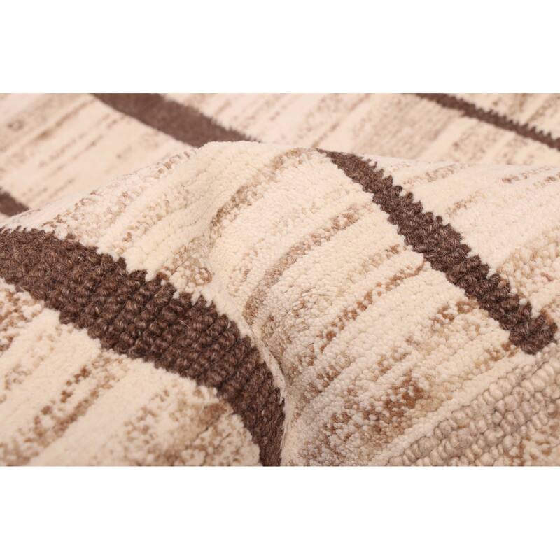 ECARPETGALLERY Hand-knotted Opulence Ivory, Tan Wool Rug - 7'11 x 9'11