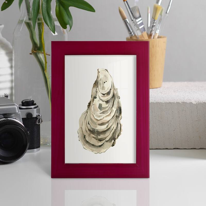 Neutral Oyster Study I -Framed Print w/glass-Cherry Red