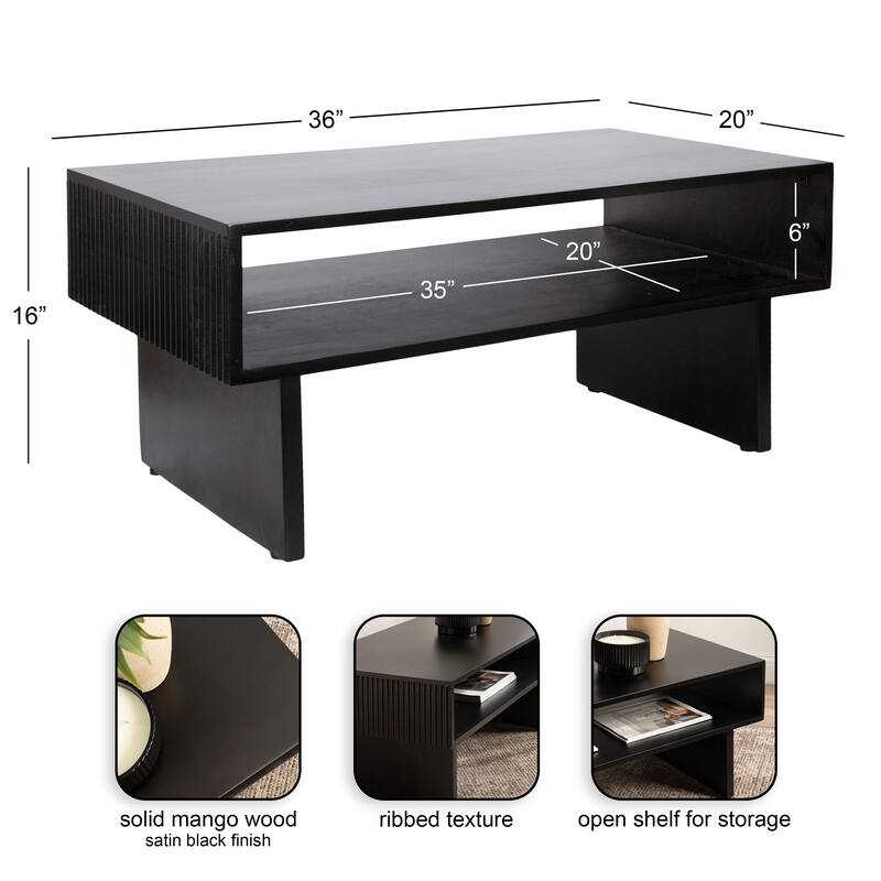 Kate and Laurel Torroba Ribbed Coffee Table