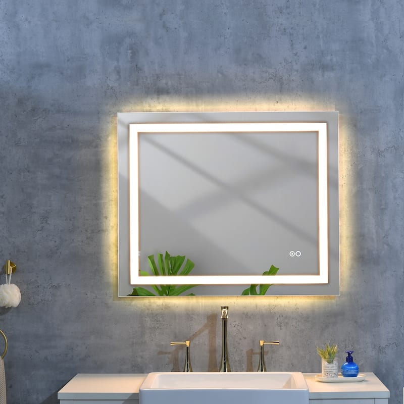 LED Backlit Frameless Bathroom Vanity Mirror with Anti-fog