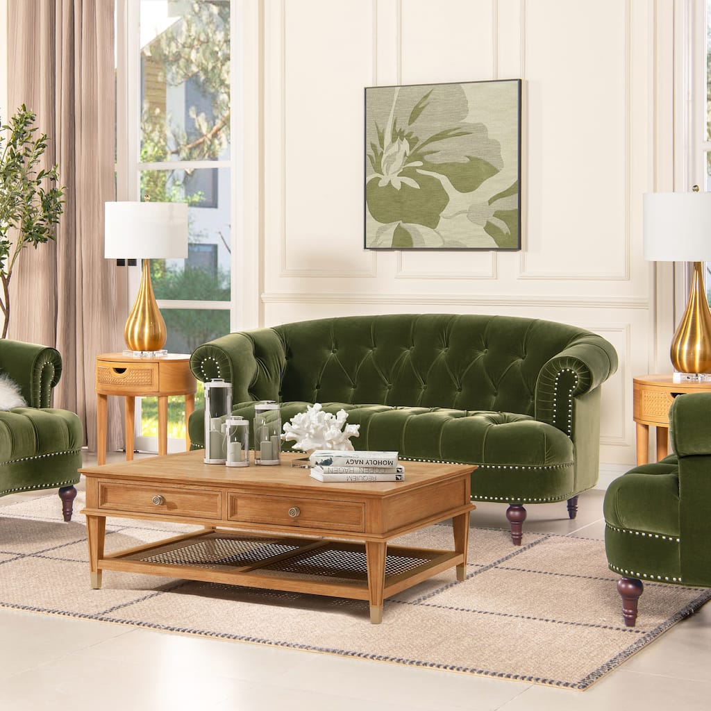 La Rosa 68.5" Victorian Tufted Chesterfield Loveseat