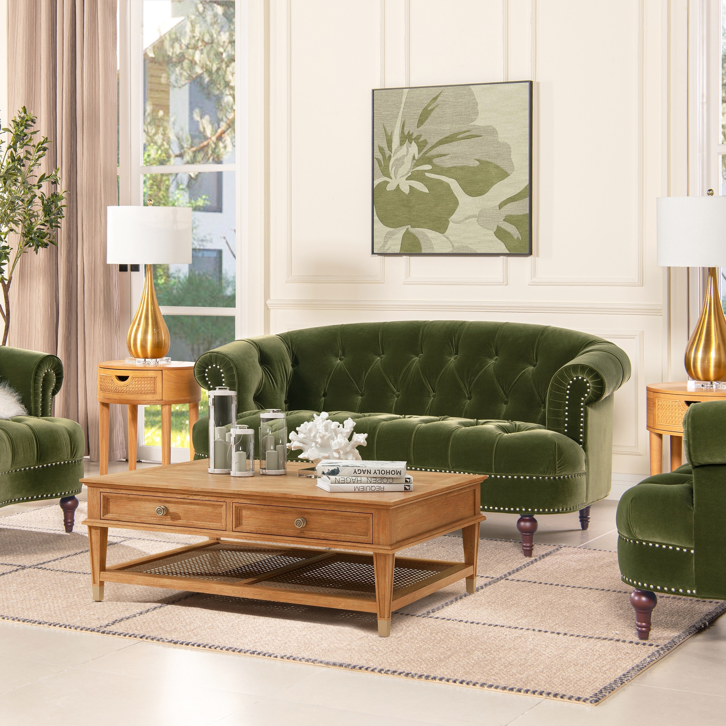 La Rosa 68.5" Victorian Tufted Chesterfield Loveseat