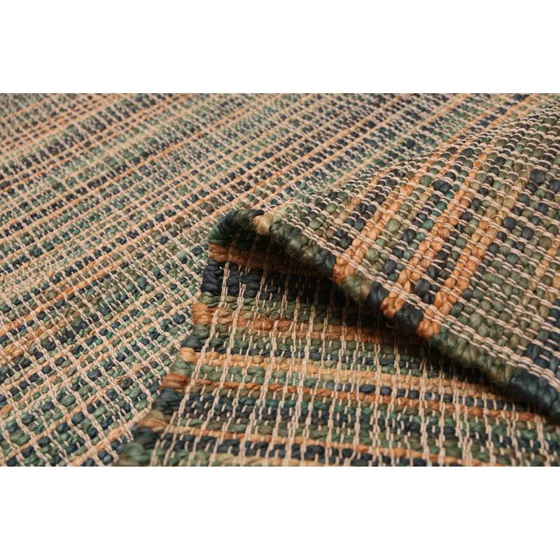 ECARPETGALLERY Flat-Weave Palas Denizli Teal Jute Kilim - 5'4 x 7'5