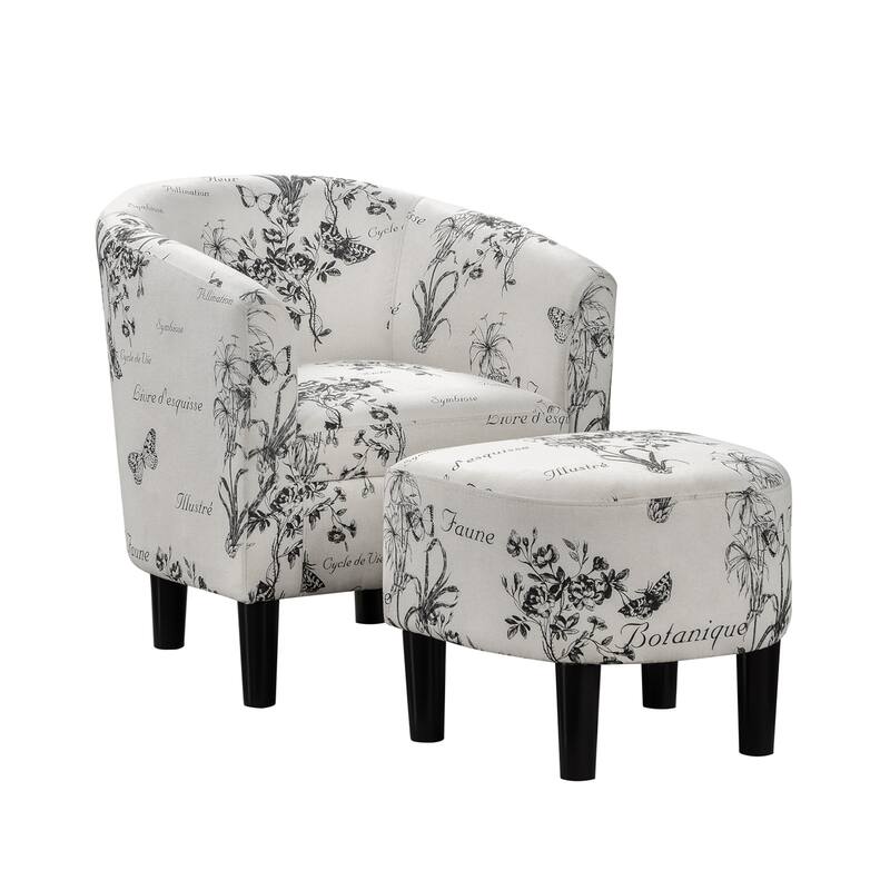 Convenience Concepts Take a Seat Churchill Accent Chair with Ottoman