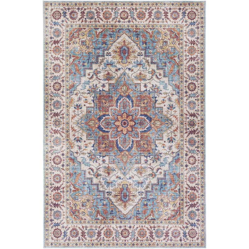 Livabliss Iris Traditional Medallion Area Rug
