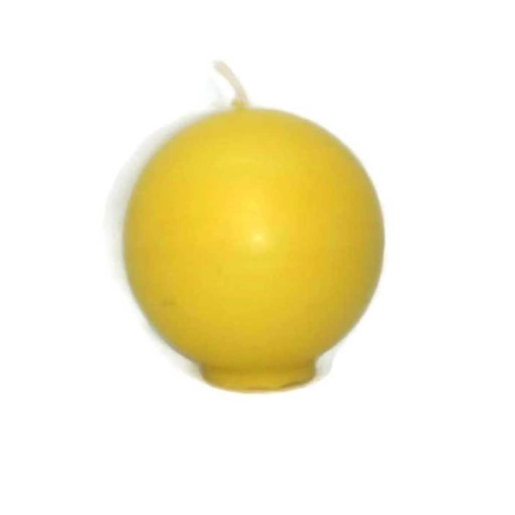 2.5" Golden Yellow Beeswax Sphere Pillar Candles