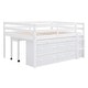 preview thumbnail 5 of 7, White Full Solid Wood Loft Bed with Writing Desk, Side Desk, Drawers, Shelves
