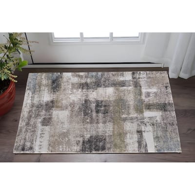 HomeRoots Abstract Industrial Rectangle Area Rug