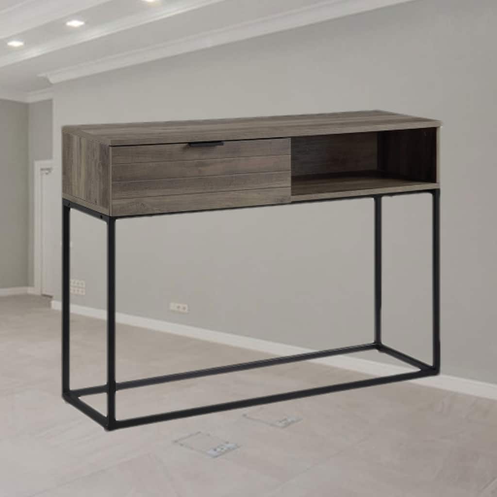 Stylish Writing Desk with Concealed and Open Storage, Soft-Close Drawer, and Durable Scratch-Resistant Surface