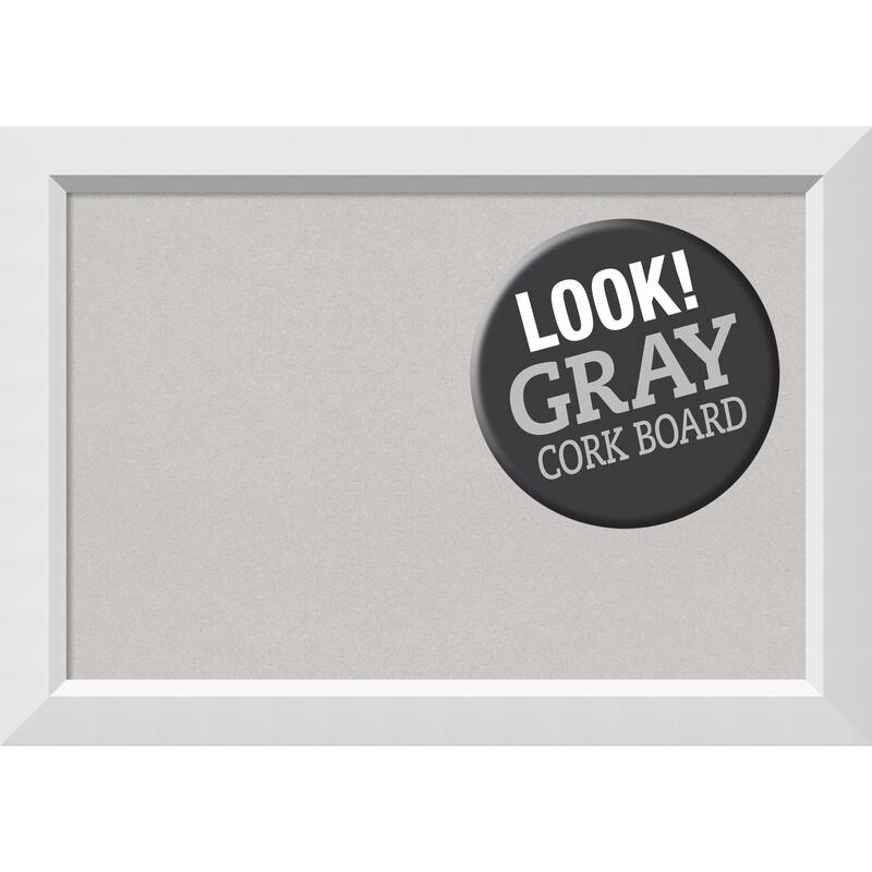 Framed Grey Cork Board, Blanco White - medium - 28 x 20"
