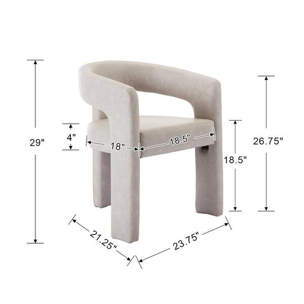 Modern Barrel Dining Chairs, Boucle Upholstered Armchair, Accent Side Chair