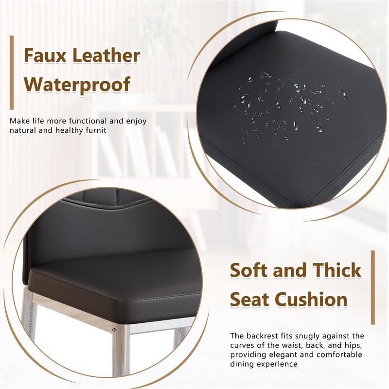 Ergonomic Dining Chair with PU Backrest - Comfort & Style for Modern Dining