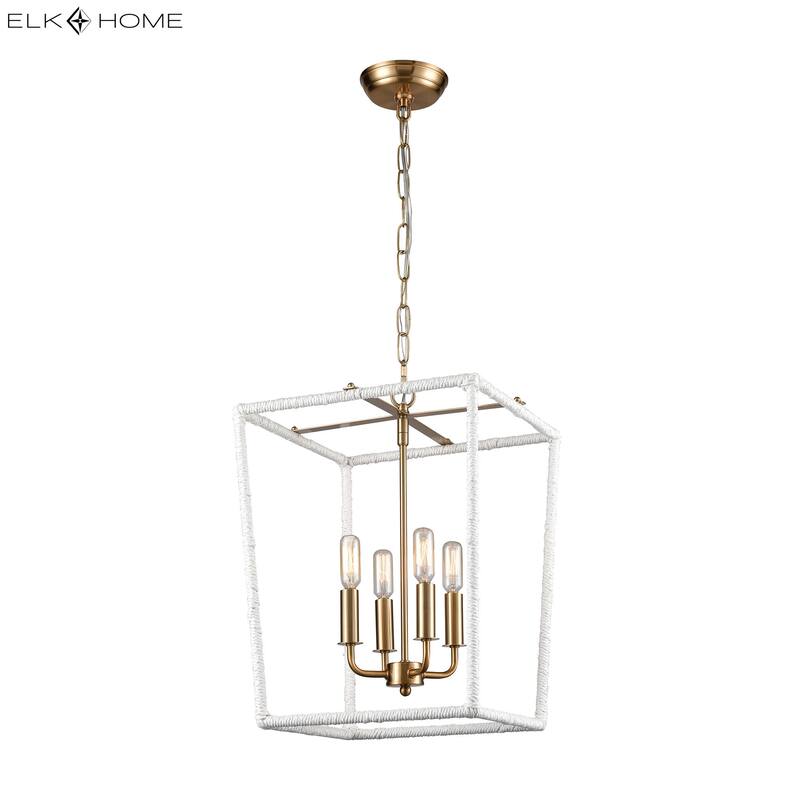 Elk Home Kingdom Aged Brass 14 Inch Wide 4 Light Pendant