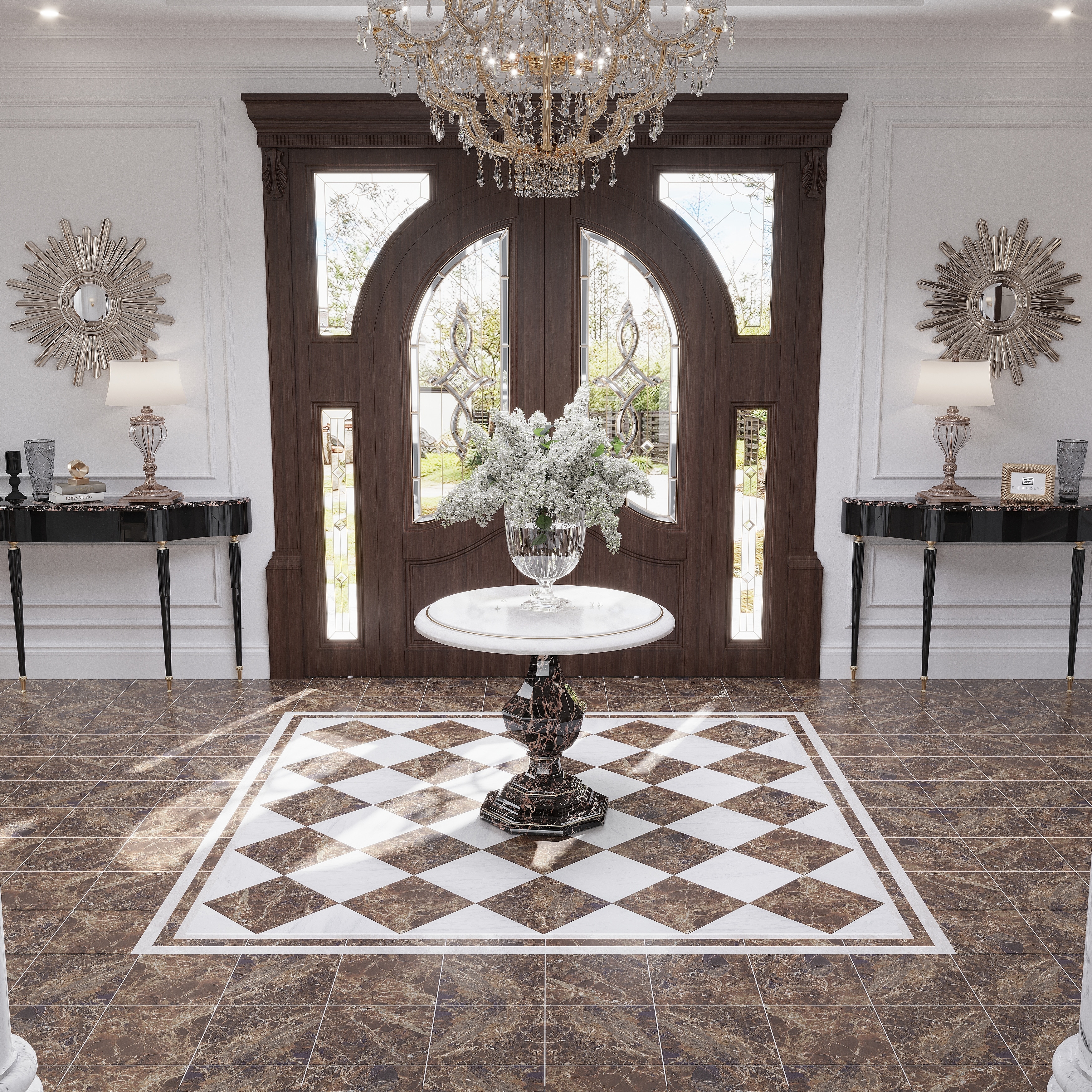 Regalia 12x12 Bruno Brown Porcelain Veining Wall and Floor Tile (13.56 sq ft/case) - 14 Pack