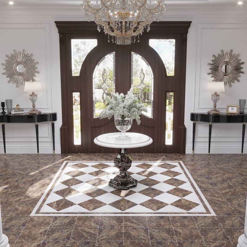 Regalia 12x12 White Porcelain Veining Wall and Floor Tile (13.56 sq ft/case) - 14 Pack