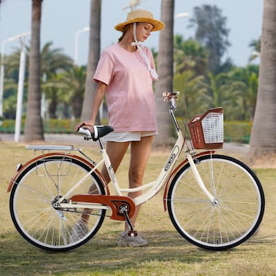 Cycling 26 Inch Classic Bicycle Retro Bicycle Beach Cruiser Bicycle Retro Bicycle