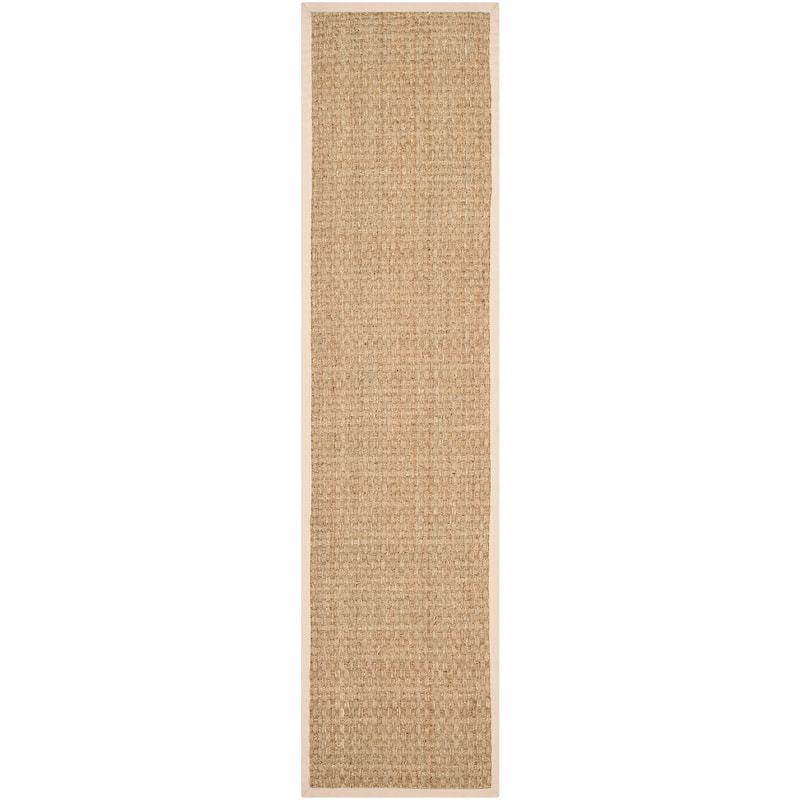SAFAVIEH Natural Fiber Zymryd Basketweave Seagrass Rug - 2'6" x 10' Runner - Natural/Beige
