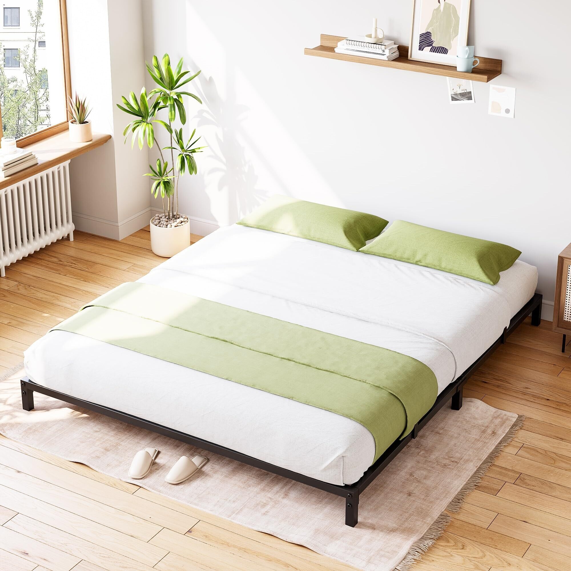 Bed Frame No Box Spring Needed for Bedroom