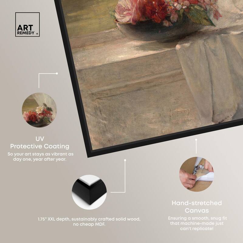 Flowers on a Window Ledge 1861 Canvas by Art Remedy