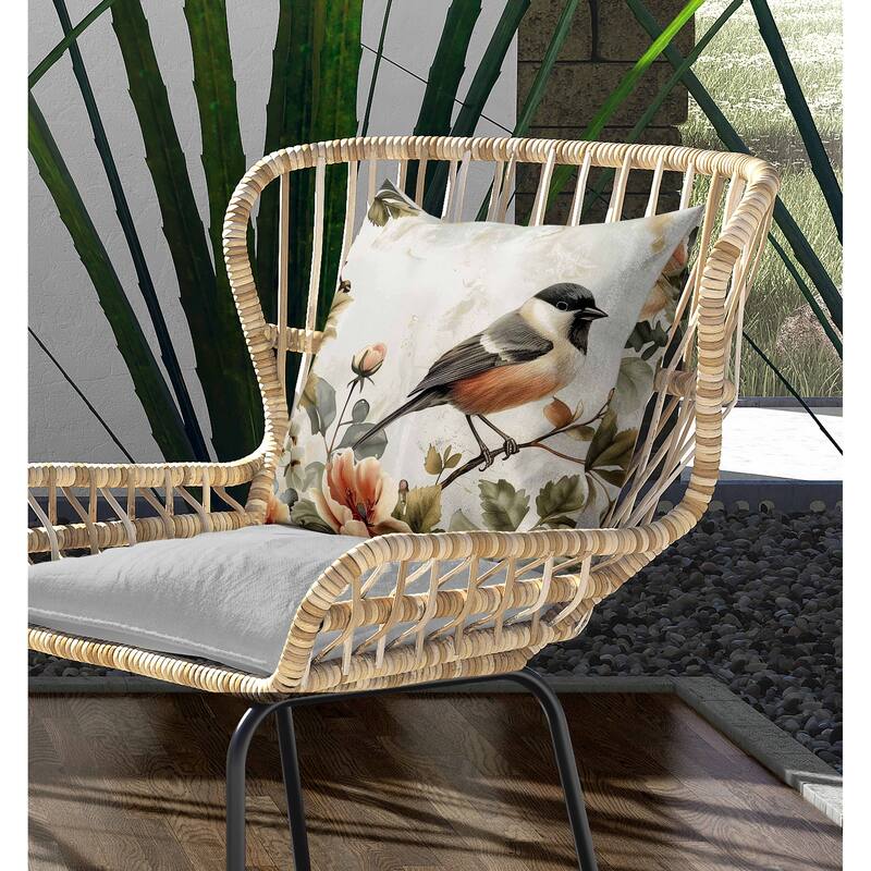 Garden Guest Indoor/Outdoor Reversible Throw Pillow Green and Orange