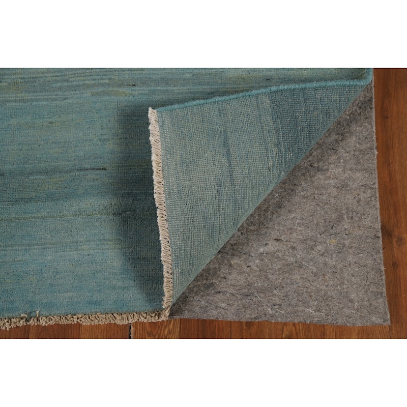 Striped Blue Modern Gabbeh Oriental Area Rug Handmade Wool Carpet - 4'4" x 5'11"