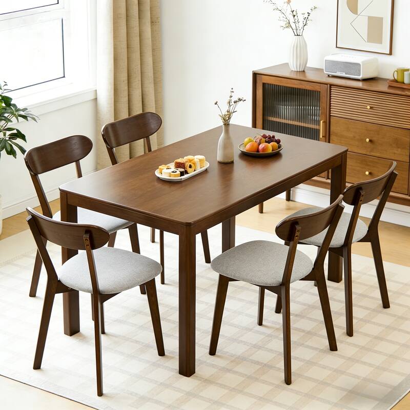 Solid Wood Dining Chairs Set of 2, Mid Century Modern Dining Chairs with Upholstered for Dining Room, Kitchen