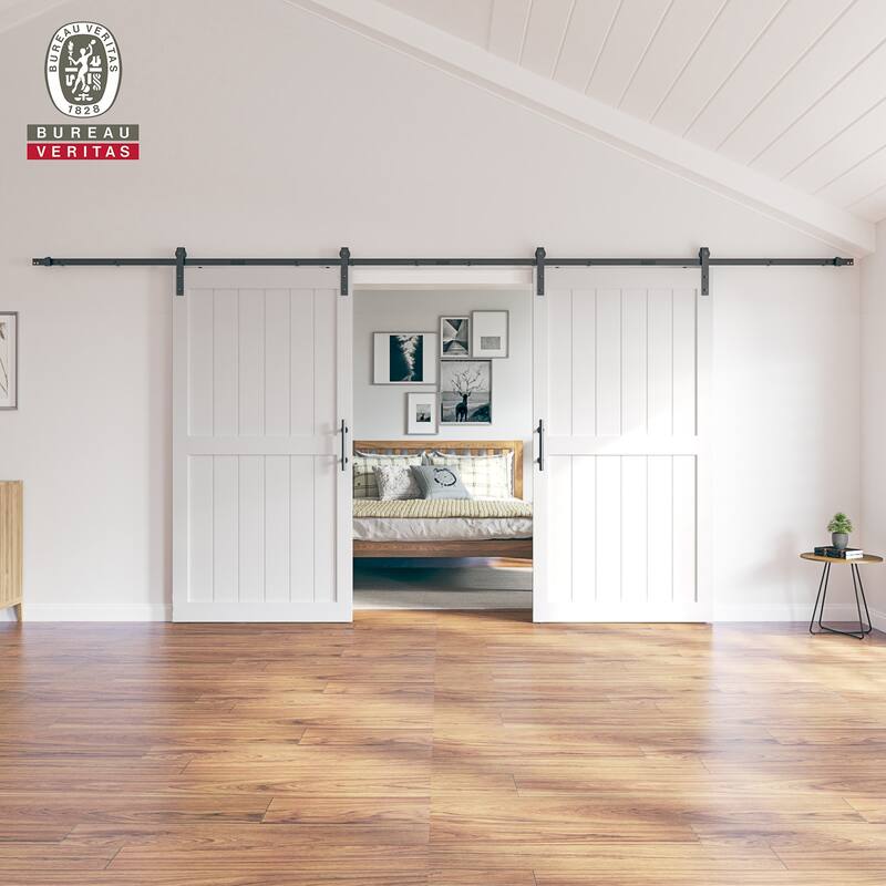 Sanding 30in./32in./36in./42in./48in.x 84in.MDF Barn Door With Sliding Hardware Kit ,Covered with Water-Proof PVC Surface