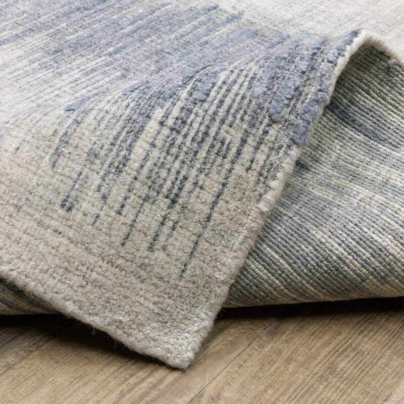 Cameryn Textural Ombre Stripe Blue/ Ivory Area Rug